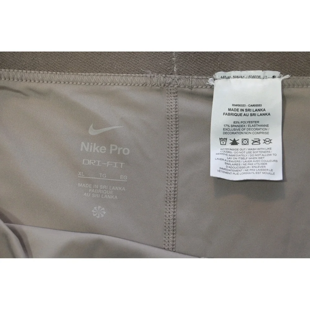 Nike Pro Leggings Womens XL Taupe Graphic Compression Athletic Excellent